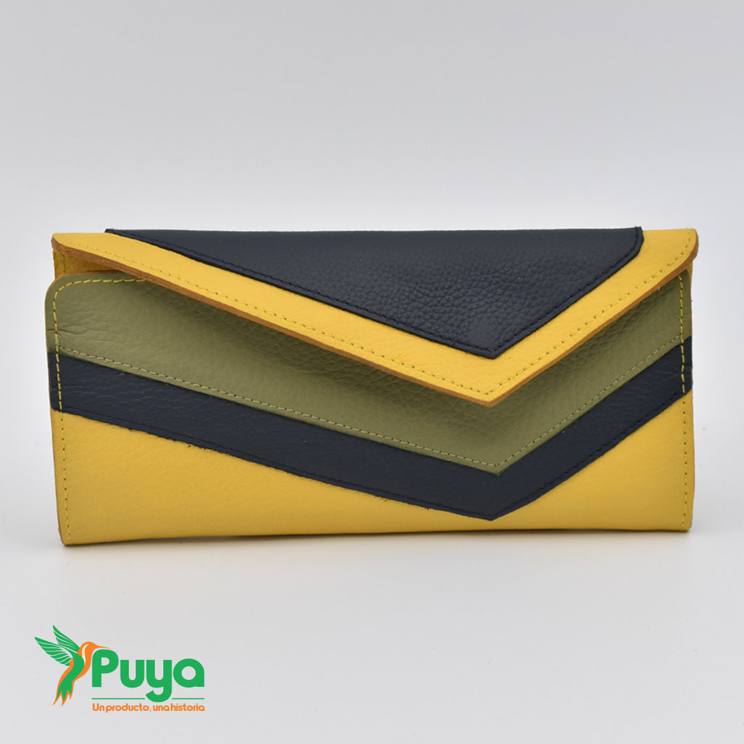 BILLETERA RECTANGULAR CHOLET AMARILLO COMBINADO