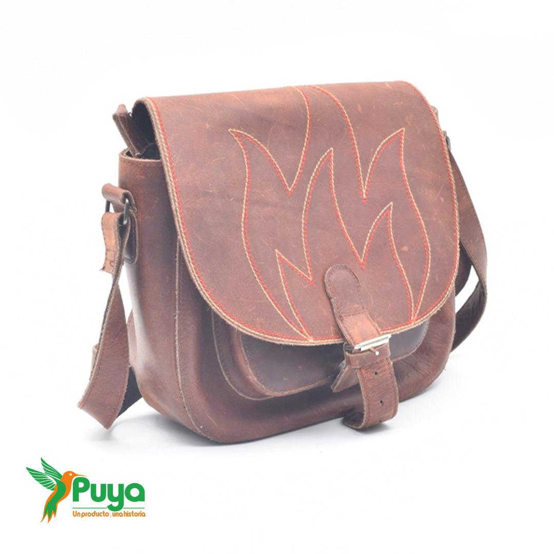 BANDOLERA CON FLOR CAFÉ