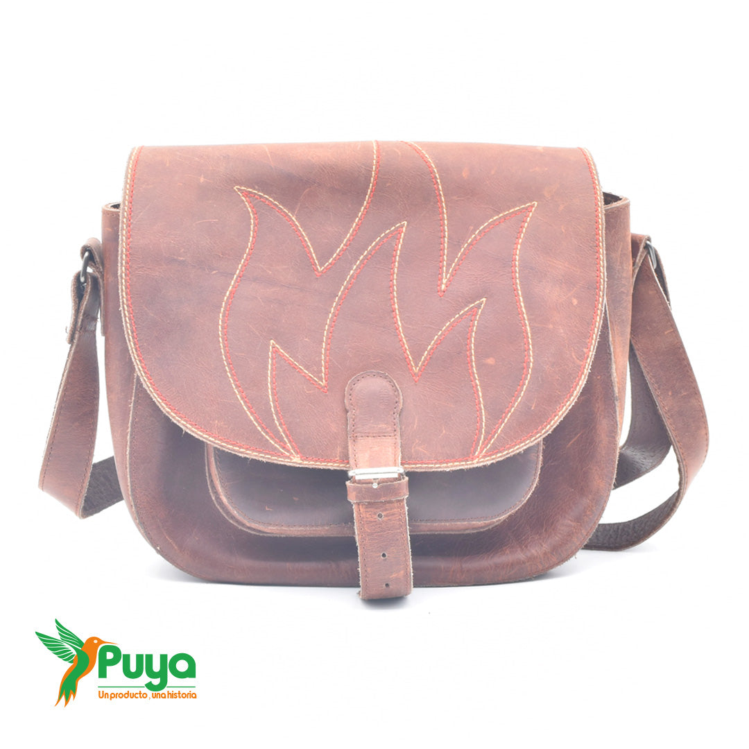 BANDOLERA CON FLOR CAFÉ