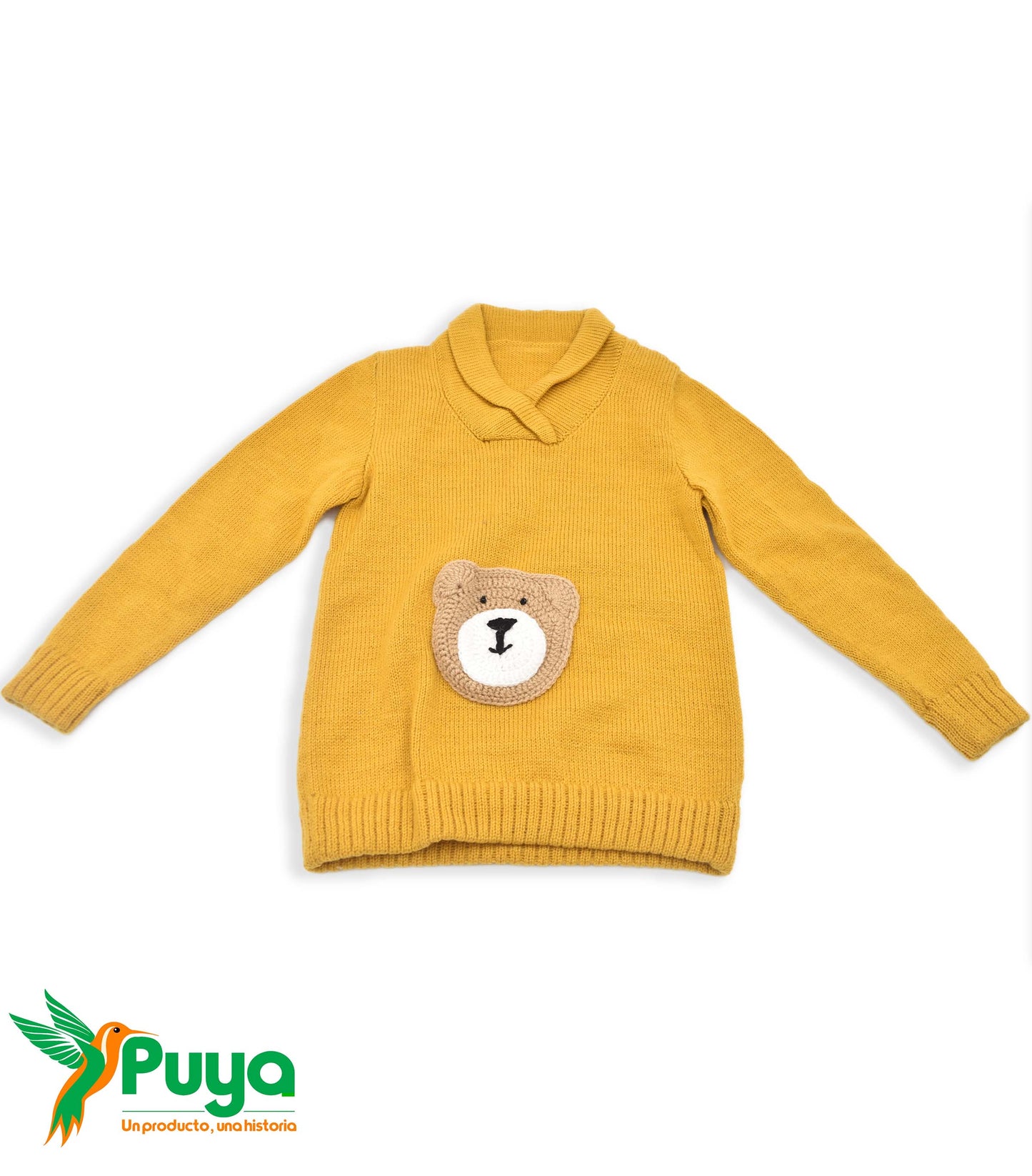 CHOMPA DE NIÑO MOSTAZA CON OSITO