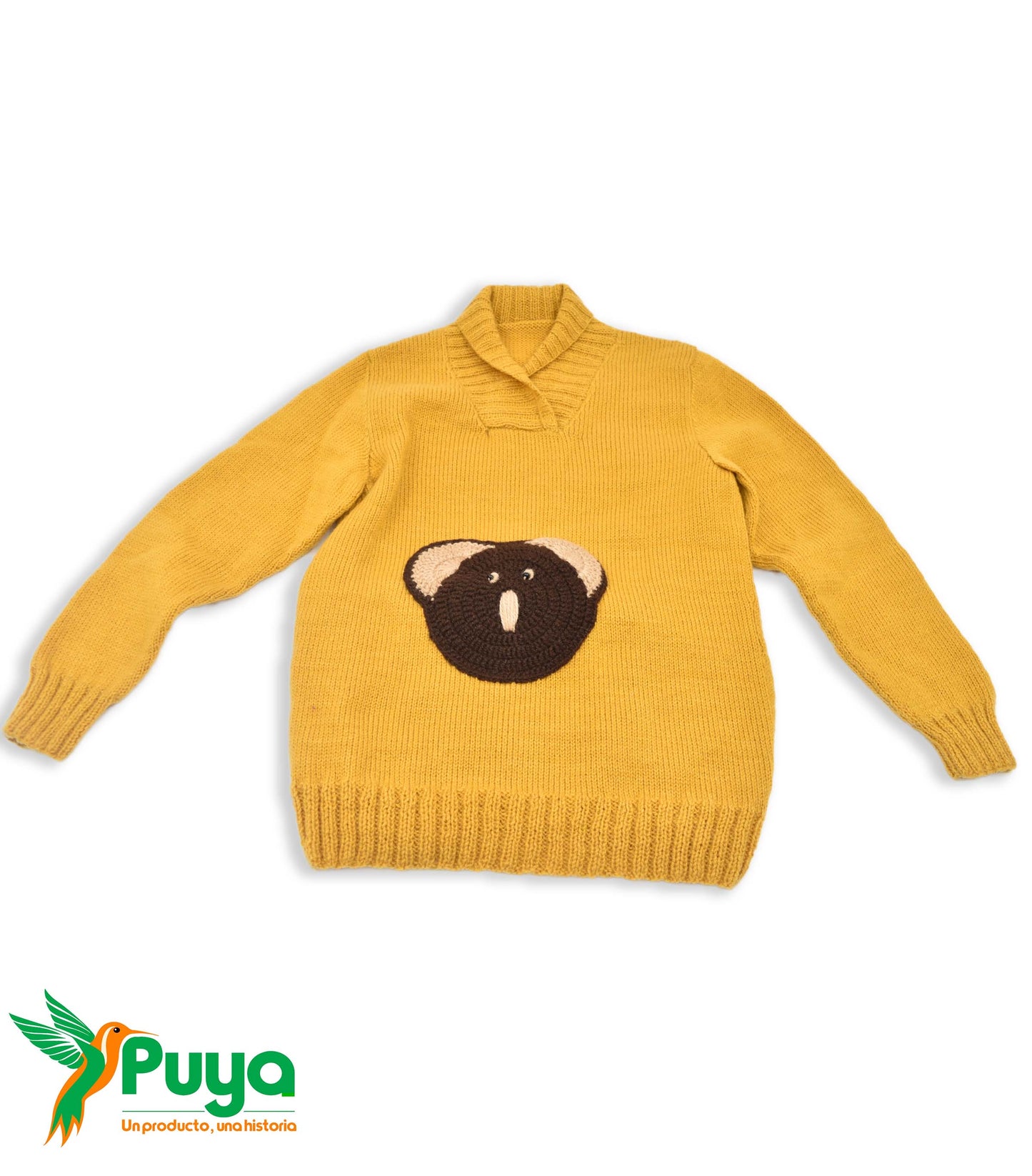 CHOMPA DE NIÑO MOSTAZA CON OSITO