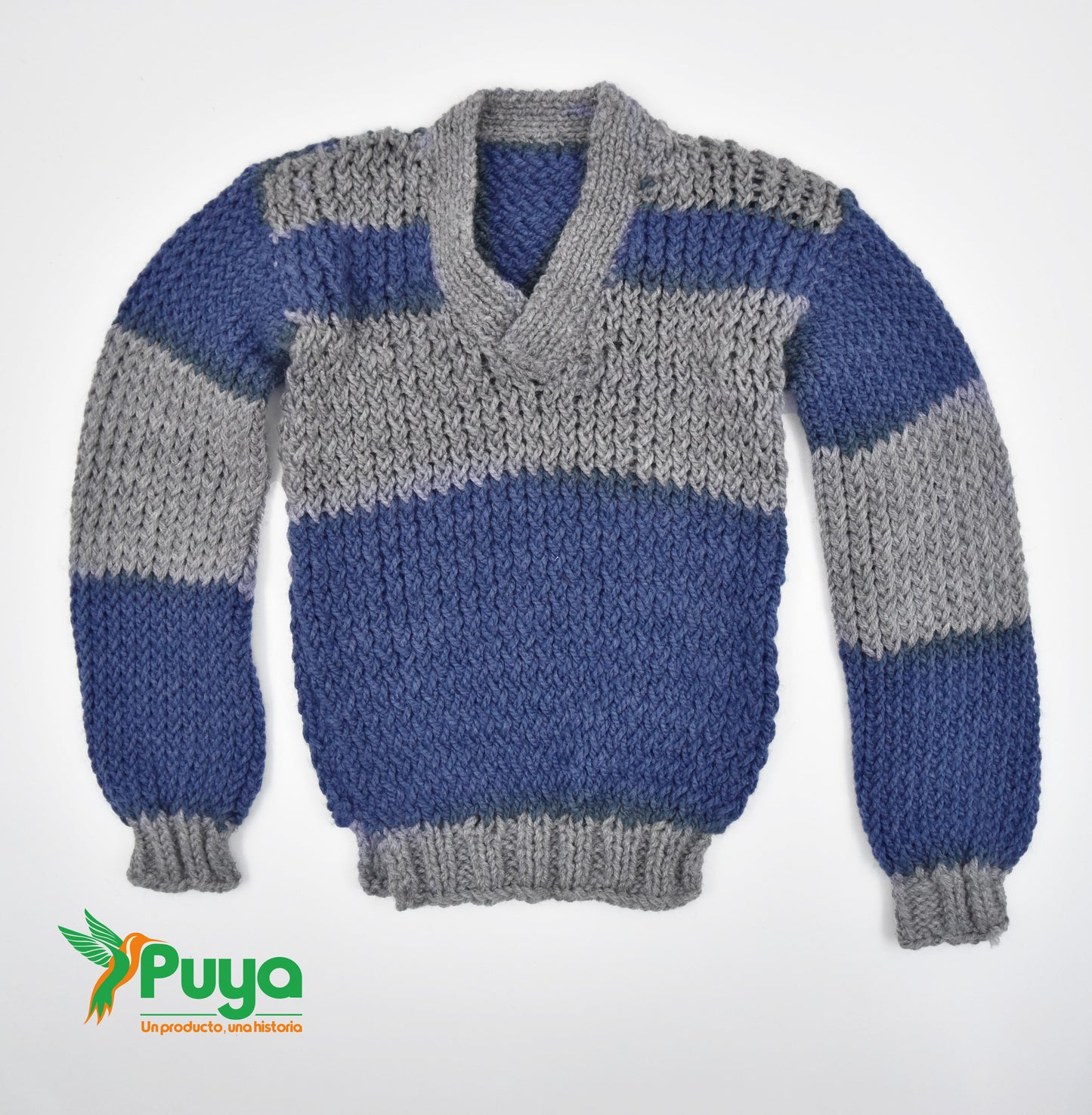SUETER PLOMO Y AZUL OSCURO