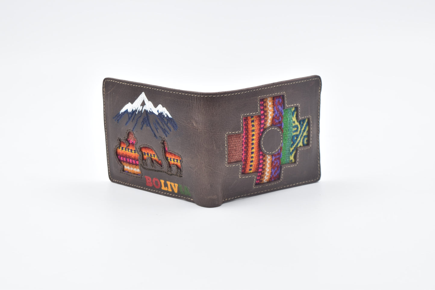 BILLETERA ILLIMANI CON AGUAYO, PINTADA A MANO - EDICION PREMIUM