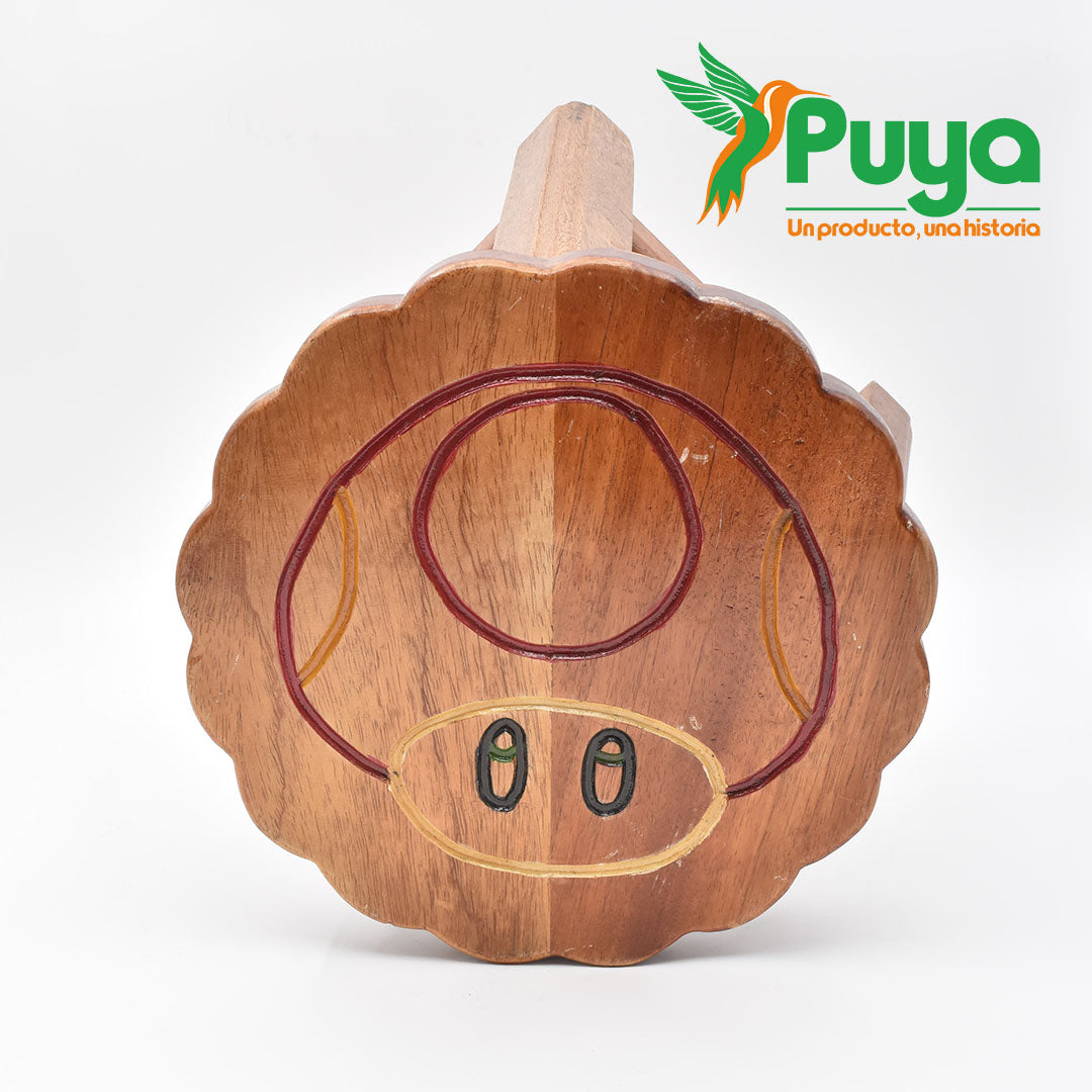 BANQUITO DE MADERA / BANQUITO PEQUEÑO CON FIGURAS  - NIÑO