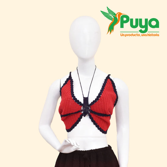 CROP TOP MARIPOSA LANA DE OVEJA