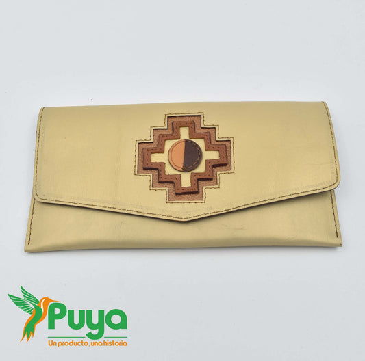 BILLETERA CHAKANA RECTANGULAR DORADO