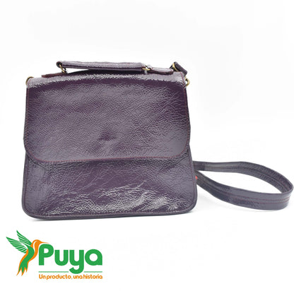 BANDOLERA PEQUEÑA LUPITA  MORADO CHAROL