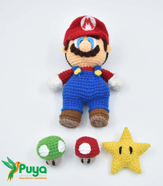AMIGURUMI MARIO BROS, ESTRELLA Y HONGUITOS