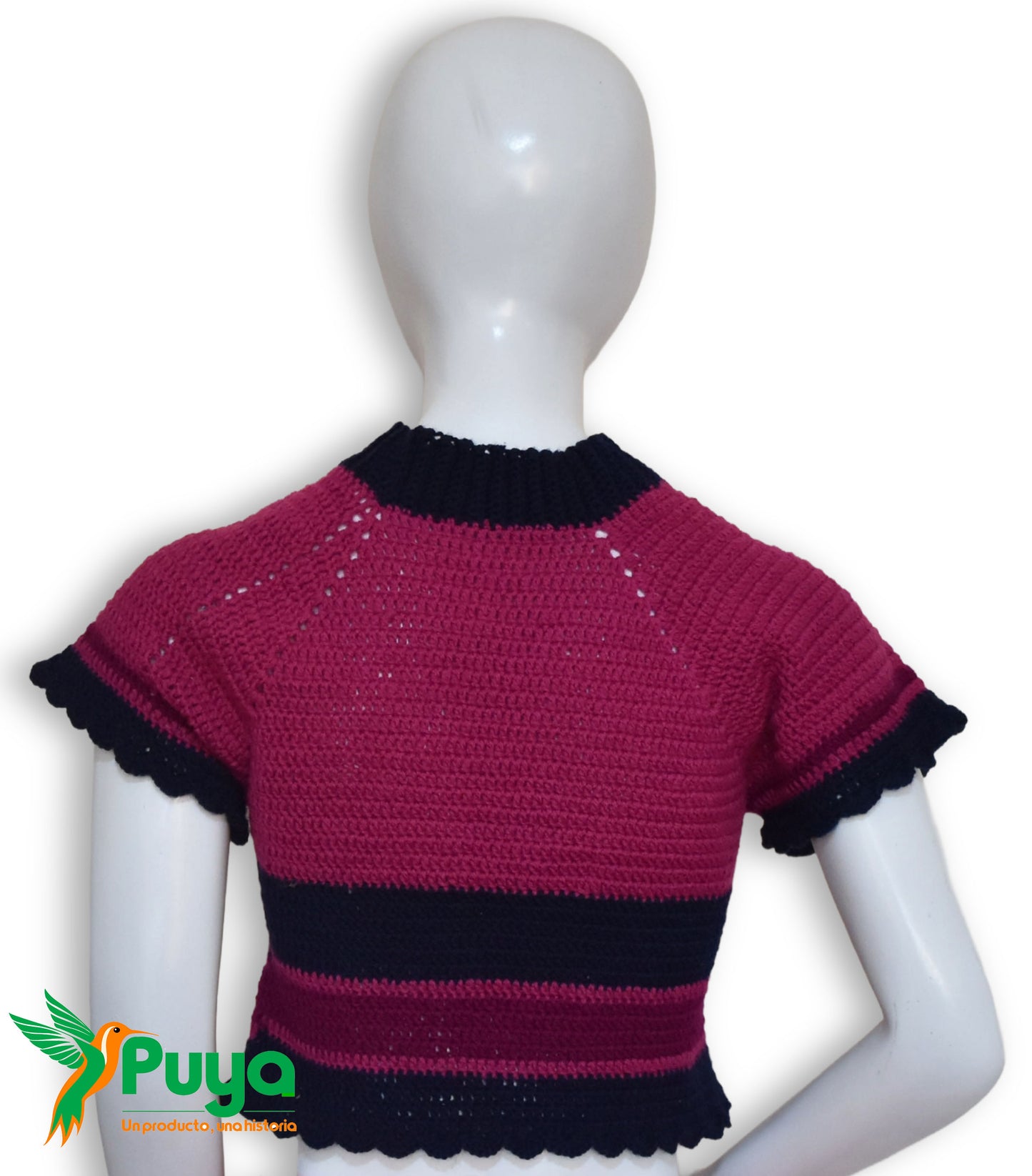 CROP TOP FUCCIA CON LILA