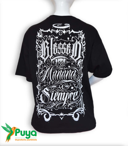 POLERA NEGRA SERIGRAFIADO