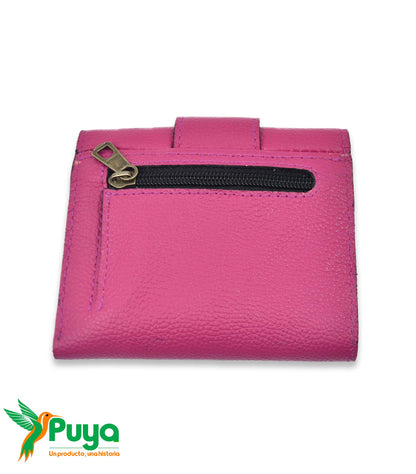 BILLETERA CON MONEDERO FUSCIA