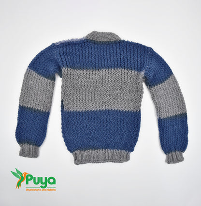 SUETER PLOMO Y AZUL OSCURO