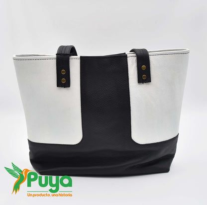 CARTERA LUCIA BLANCO Y NEGRO