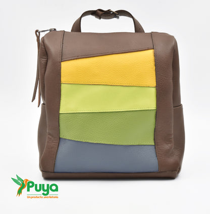 MOCHILA CARTERA CAFÉ