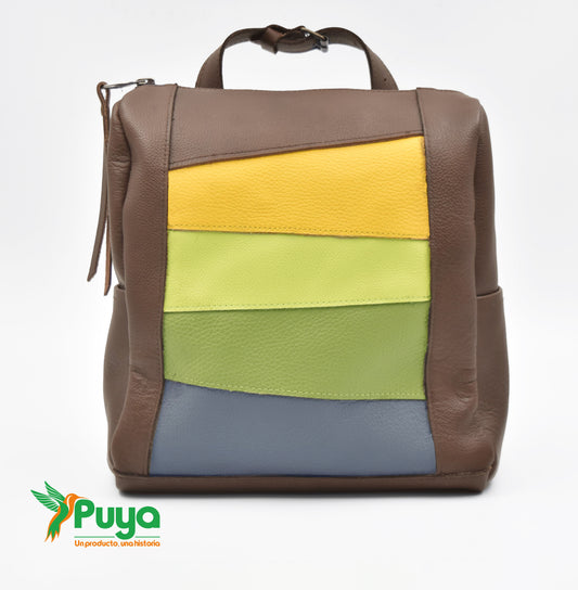 MOCHILA CARTERA CAFÉ
